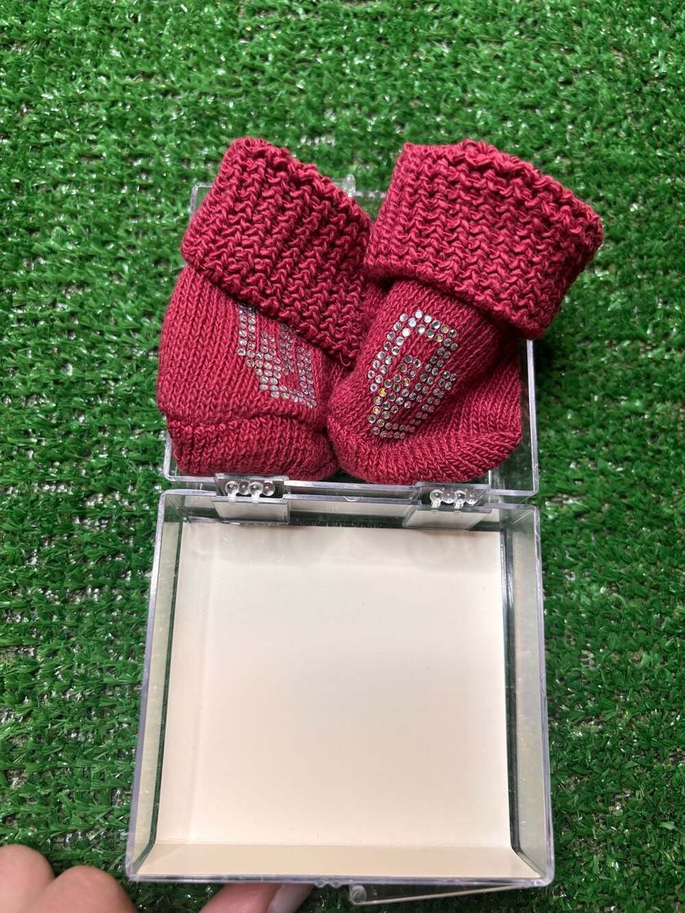 Two Feet Ahead Oklahoma Sooners Baby Infant Bootie With Rhinestone OU
